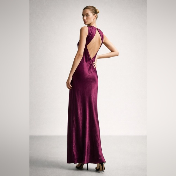 Zara Dresses & Skirts - NWT Zara Satin Effect Open Back Dress
